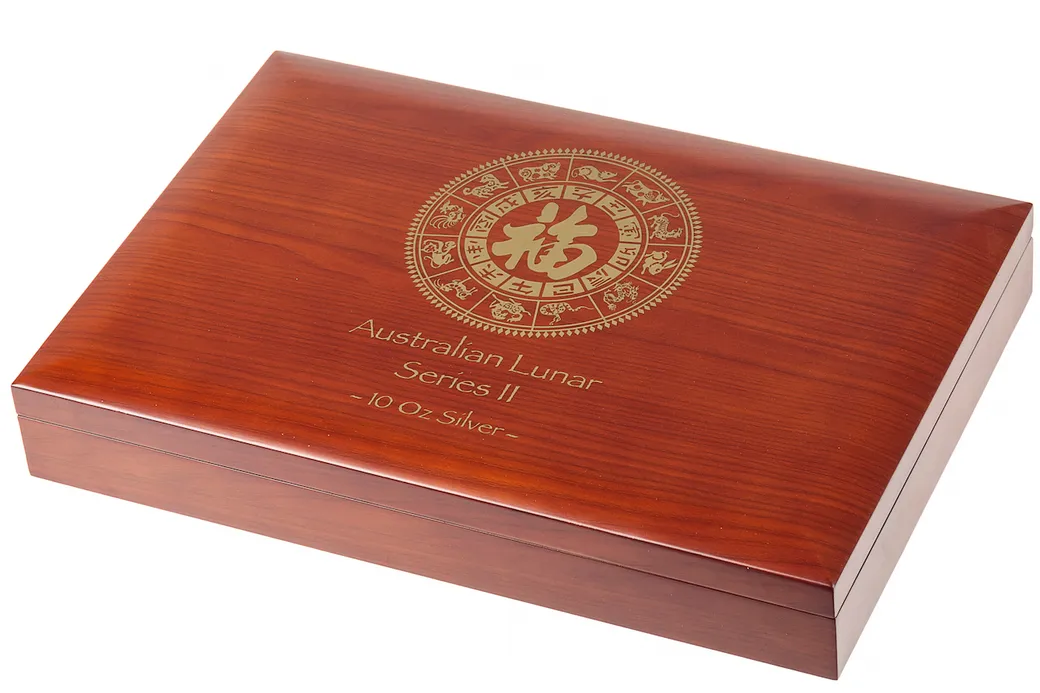 Lunar II Münzbox Holz für 12x 10oz Silbermünze