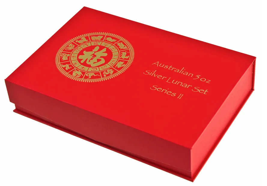 Lunar II Münzbox rot für 12x 5oz Silbermünze