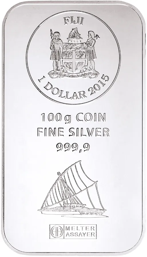 100 Gramm Silber Argor Heraeus Fiji Münzbarren