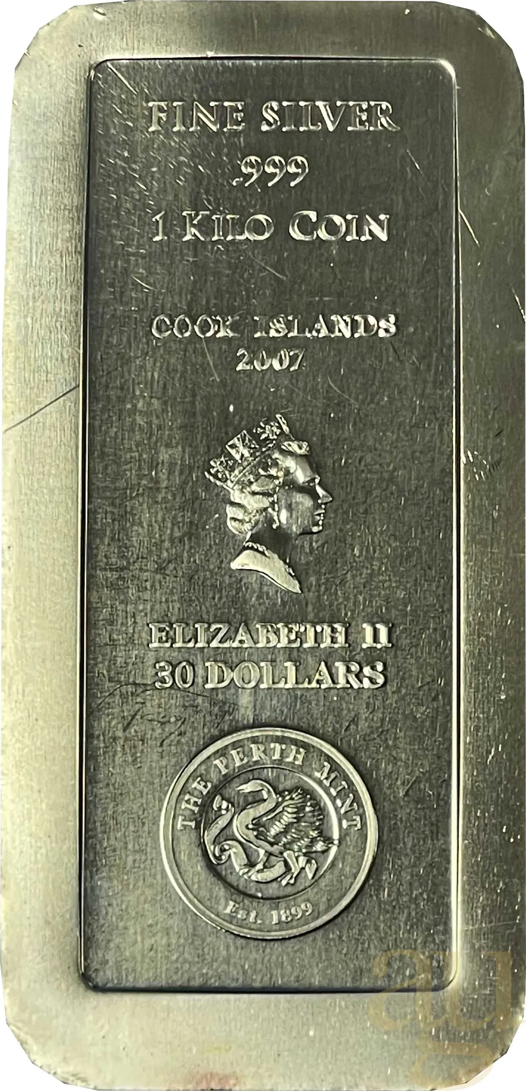 1 Kilogramm Silber Cook Islands Münzbarren geprägt