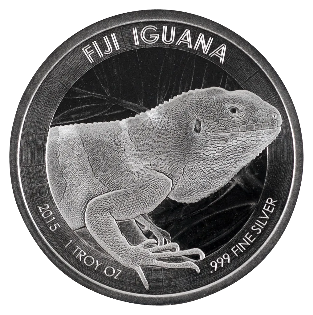 1 Unze Silbermünze Fiji Iguana 2015