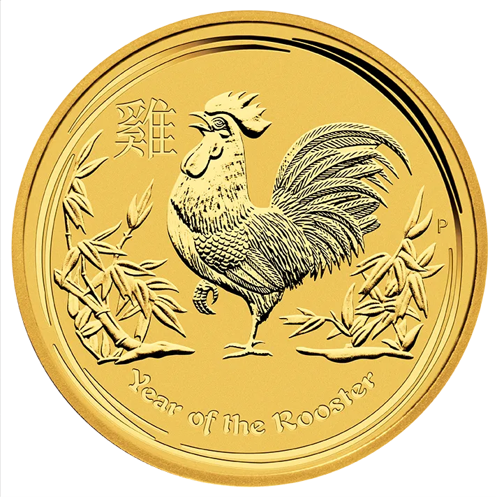 1 Kilogramm Goldmünze Australien Lunar II Hahn 2017