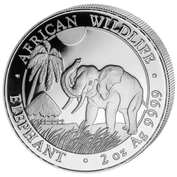 2 Unzen Silbermünze Somalia Elefant 2017