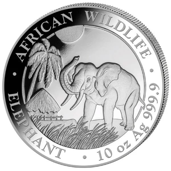 10 Unzen Silbermünze Somalia Elefant 2017