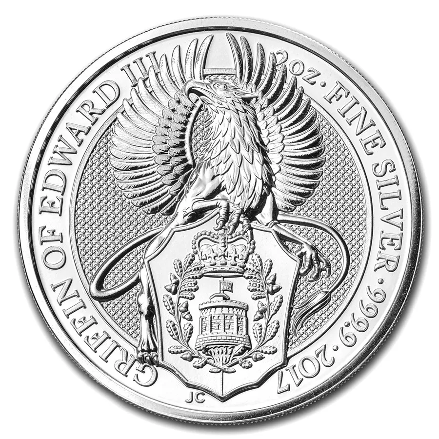 2 Unzen Silbermünze Queens Beasts Griffin 2017