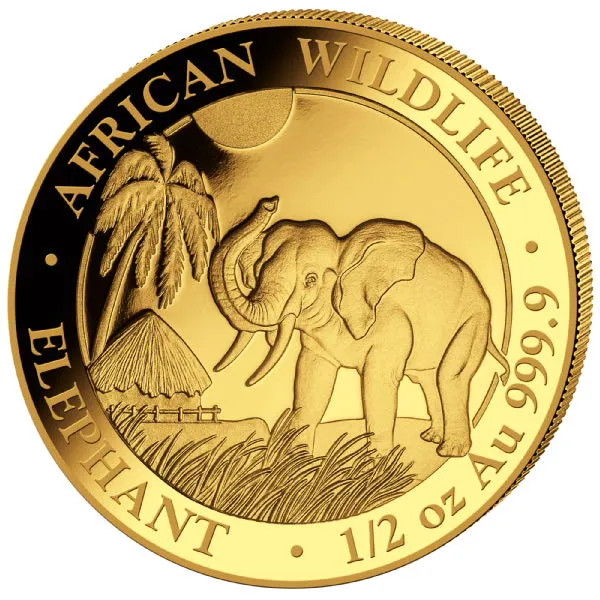 1/2 Unze Goldmünze Somalia Elefant 2017