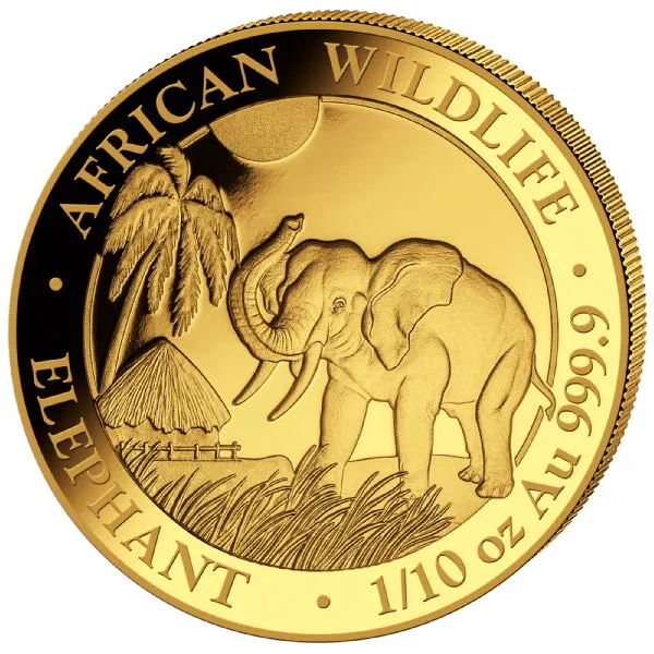 1/10 Unze Goldmünze Somalia Elefant 2017
