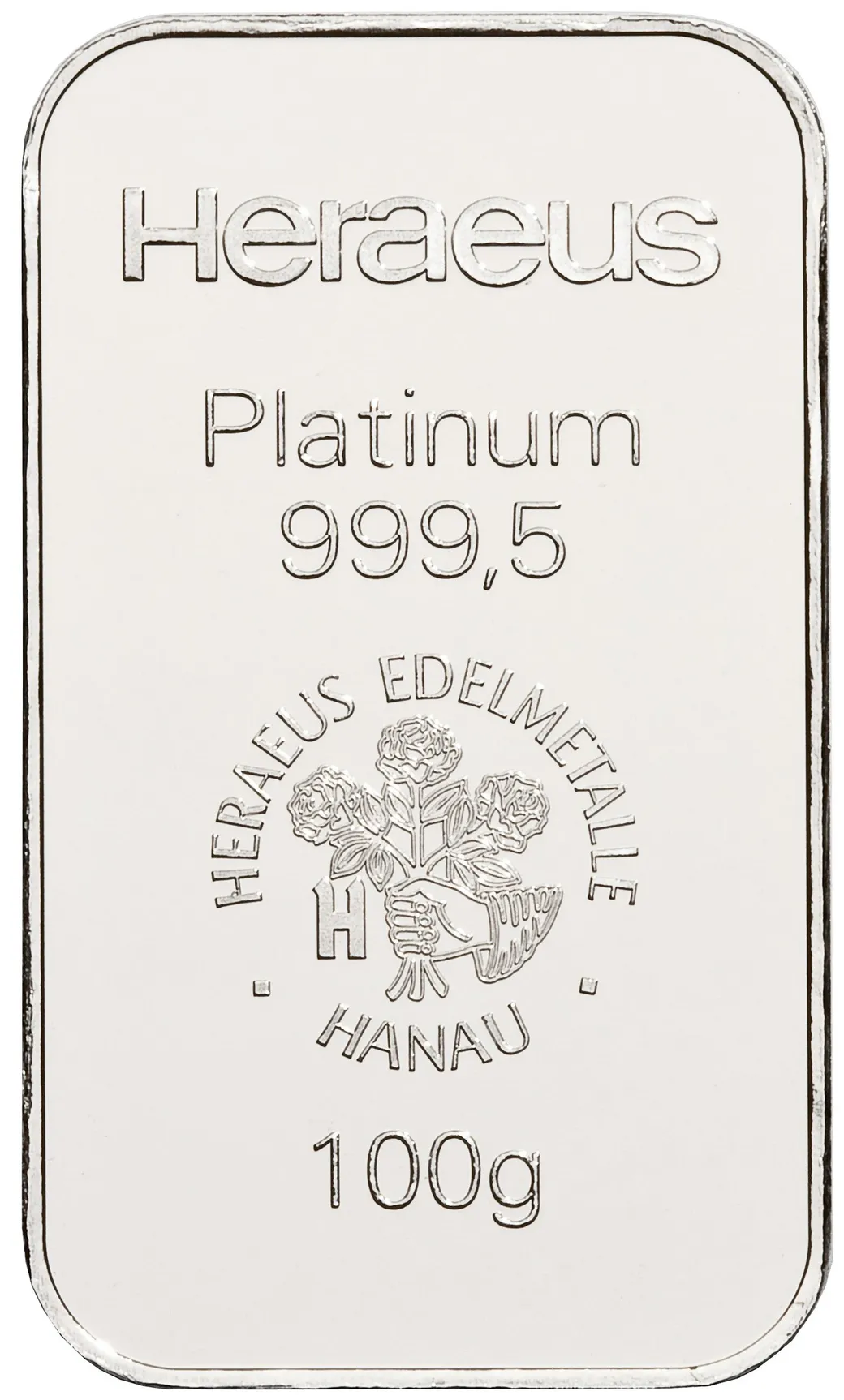 100 Gramm Platinbarren Heraeus
