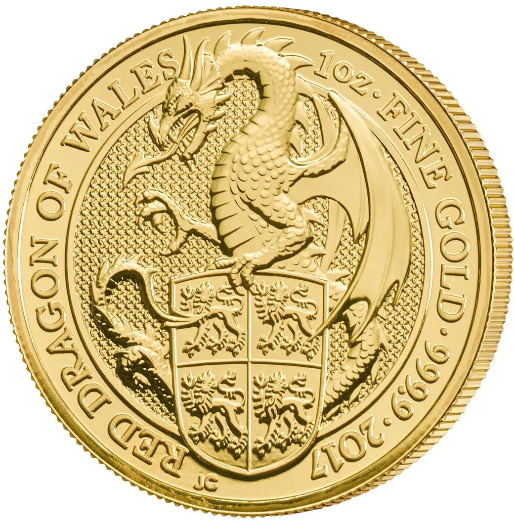 1 Unze Goldmünze Queens Beasts Red Dragon 2017