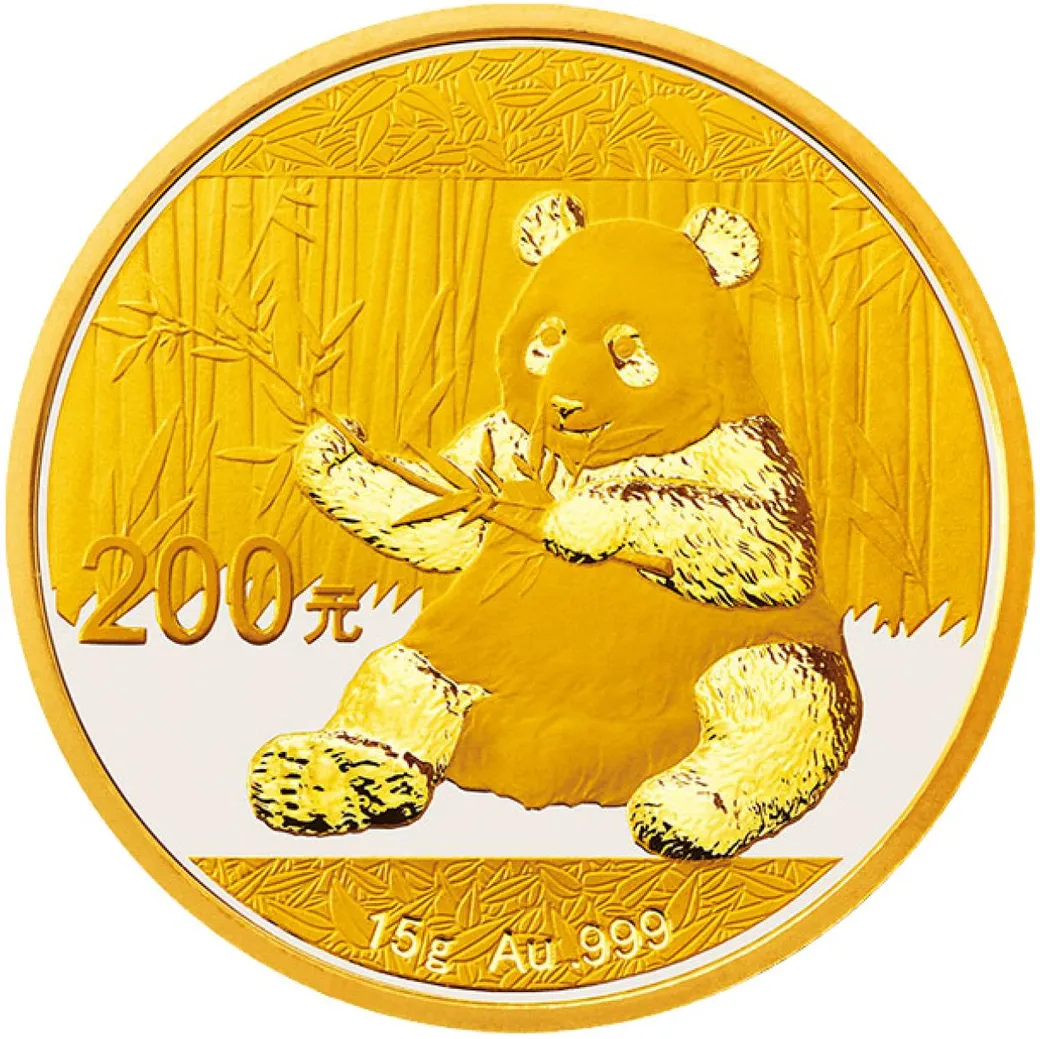 15 Gramm Goldmünze China Panda 2017