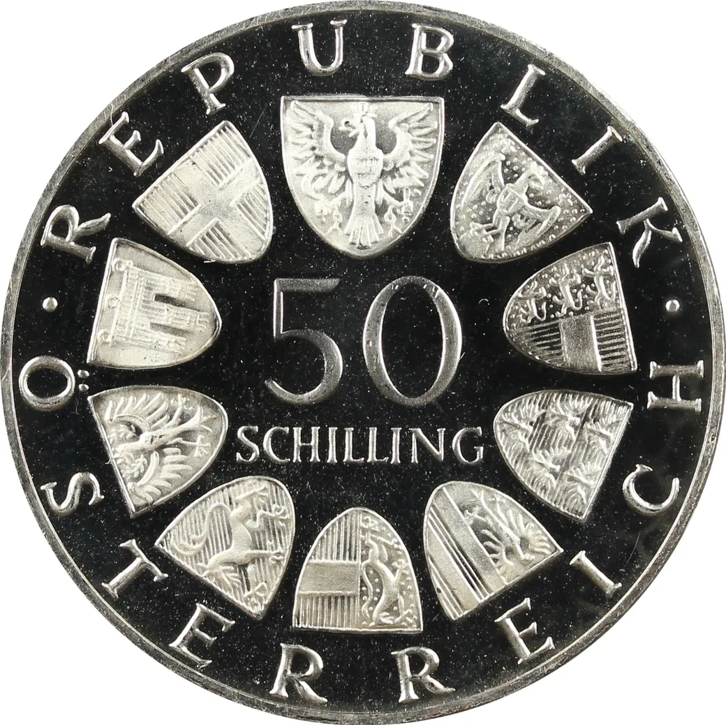 50 Schilling Silbermünze Republik Österreich 1959-1973