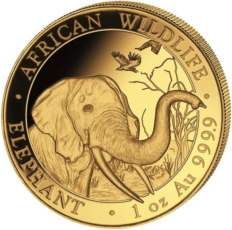 1 Unze Goldmünze Somalia Elefant 2018