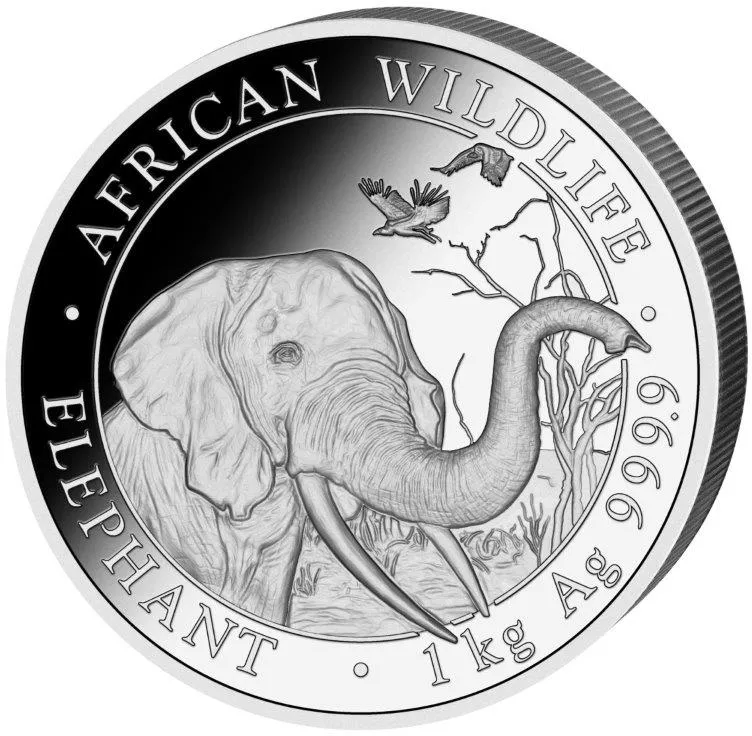 1 Kilogramm Silbermünze Somalia Elefant 2018