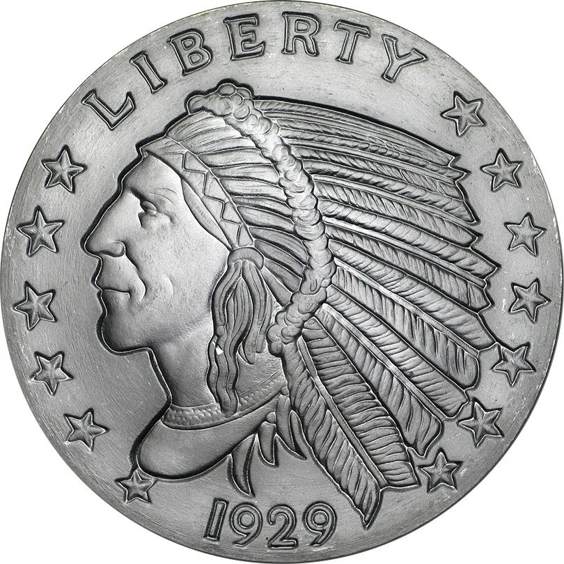 2 Unzen Silber Incuse Indianer Round