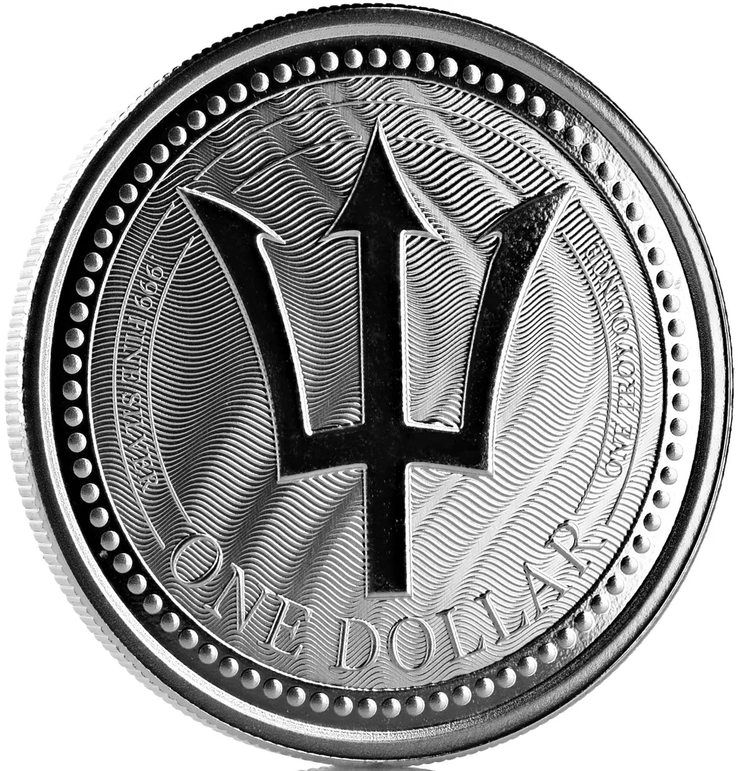 1 Unze Silbermünze Barbados Trident 2017