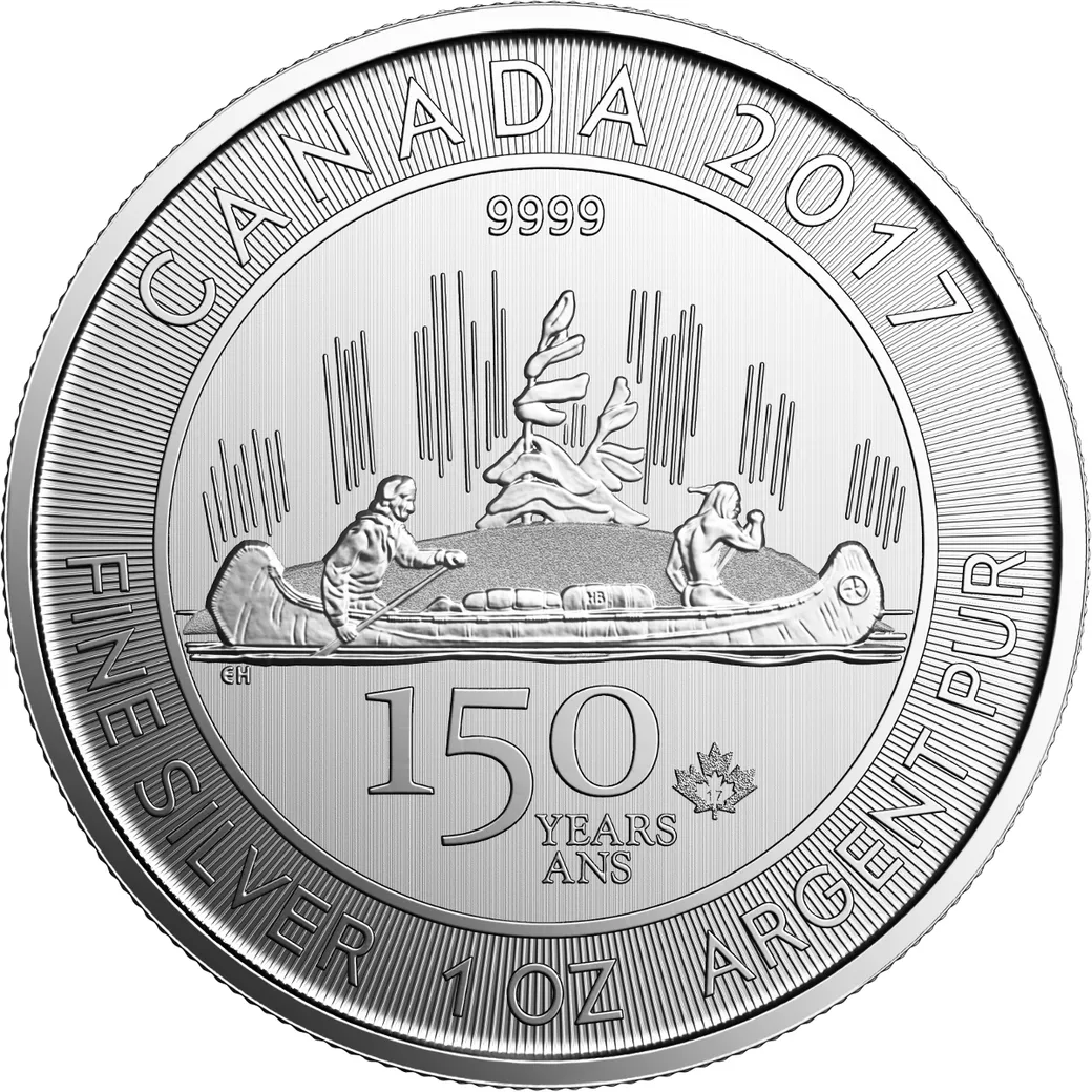 1 Unze Silbermünze Kanada 150 Jahre Voyageur 2017