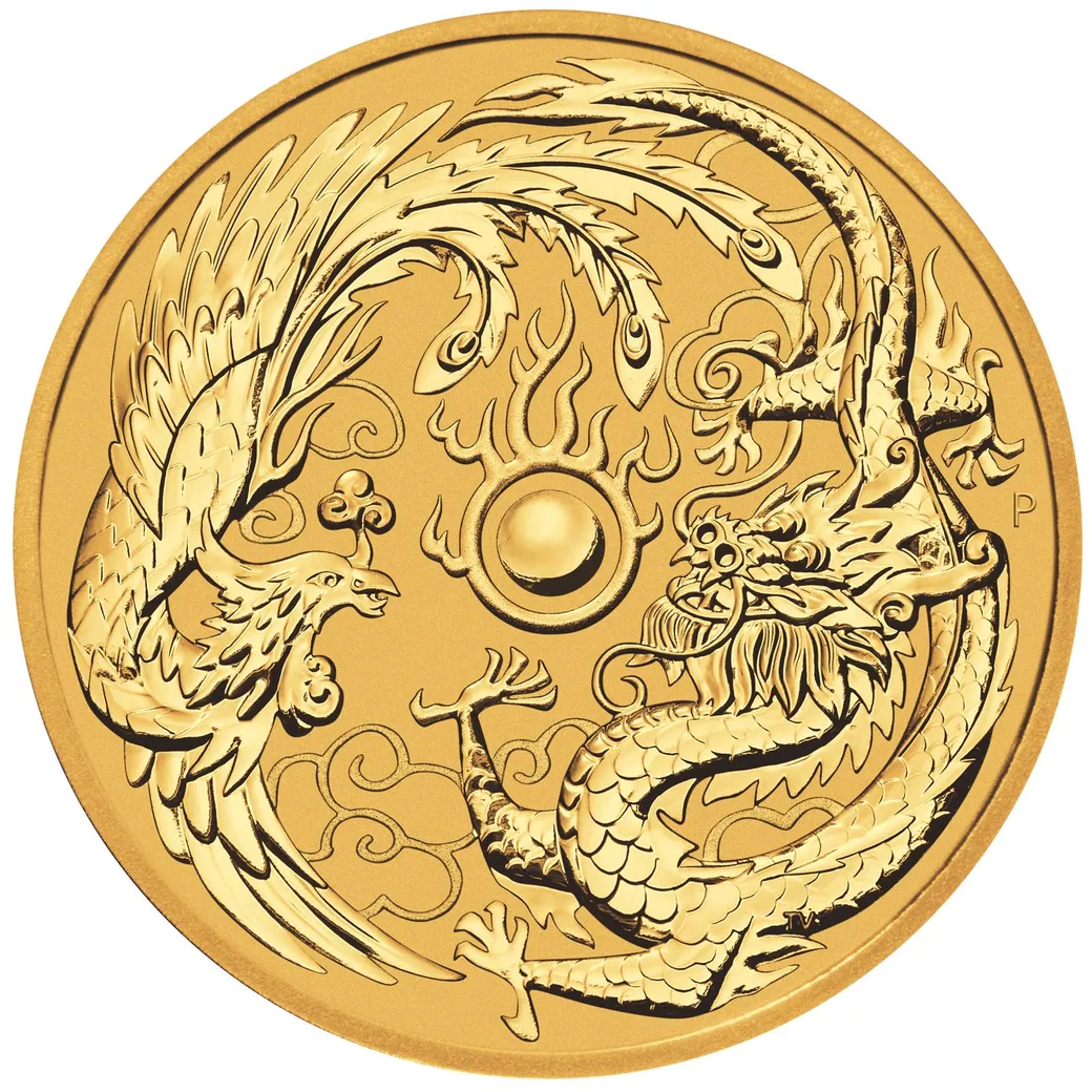 1 Unze Goldmünze Australien Chinese Myths and Legends Drache & Phönix 2018