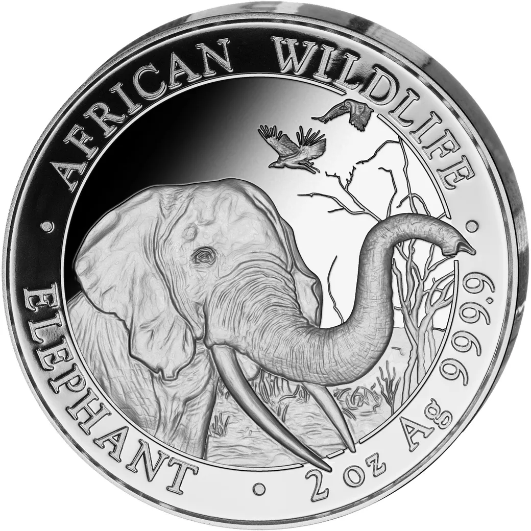 2 Unzen Silbermünze Somalia Elefant 2018