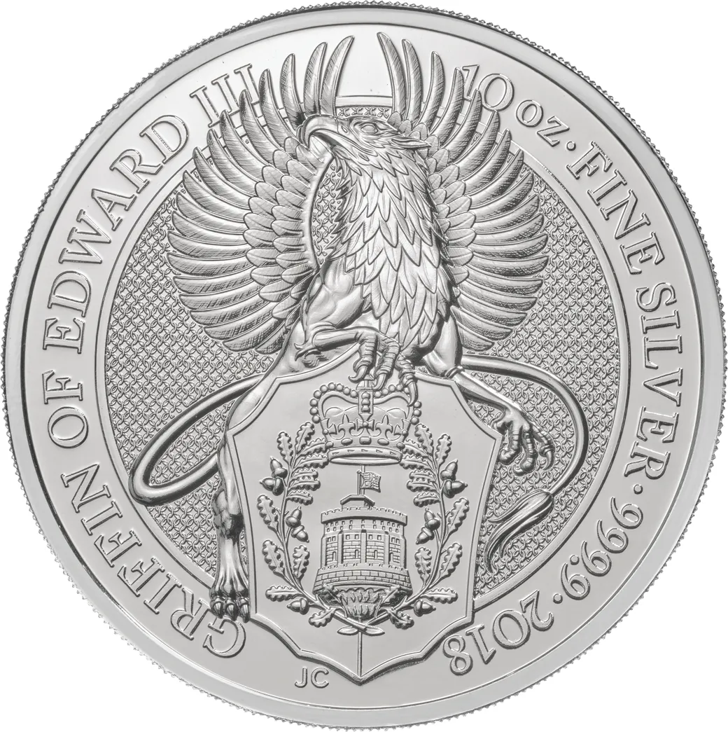 10 Unzen Silbermünze Queens Beasts Griffin 2018
