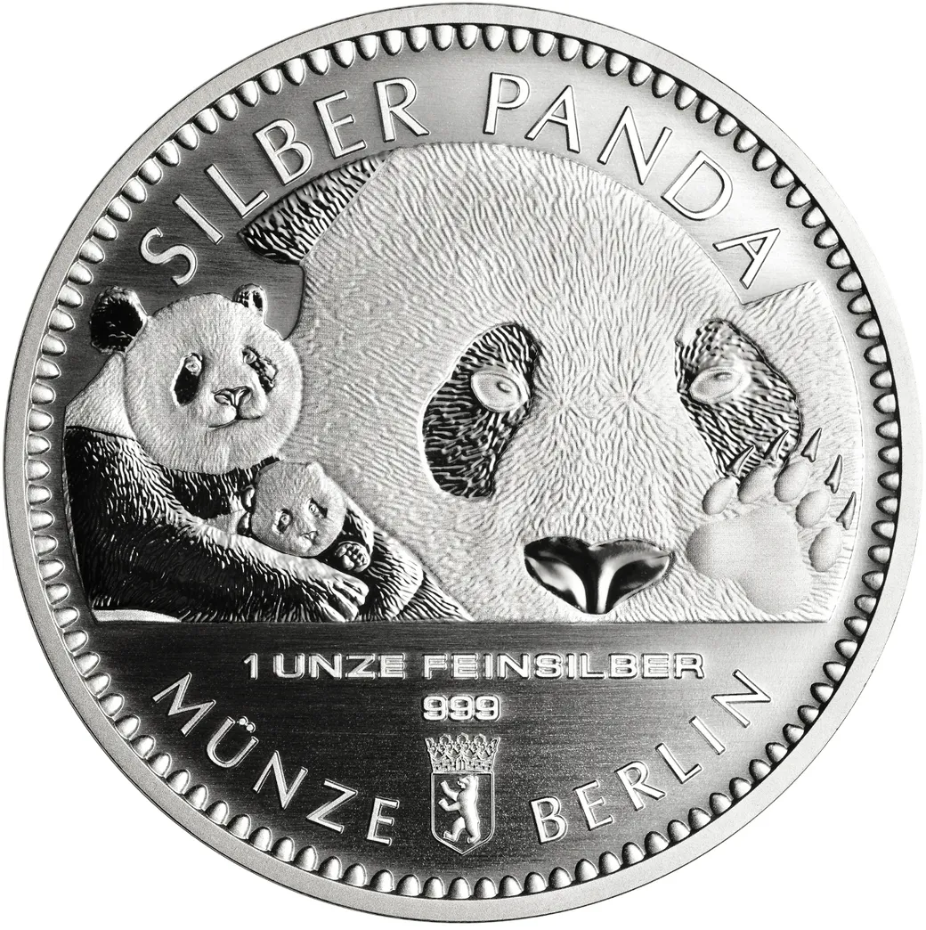 1 Unze Silber Panda 2018 Münze Berlin Round