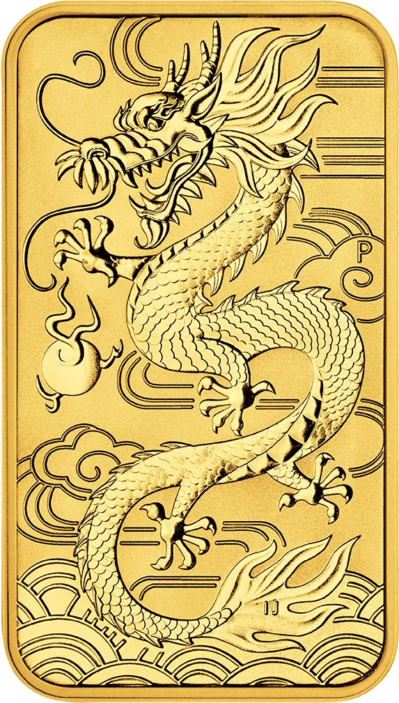 1 Unze Goldmünze Perth Mint - Rectangular Dragon 2018