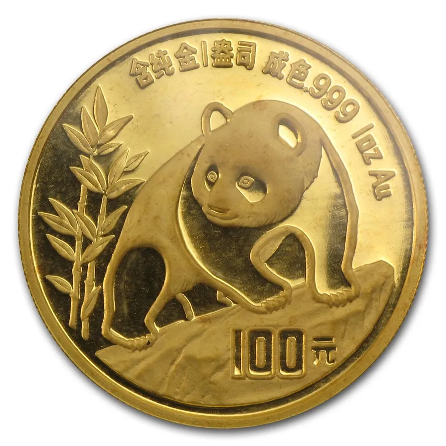 1 Unze Goldmünze China Panda 1990