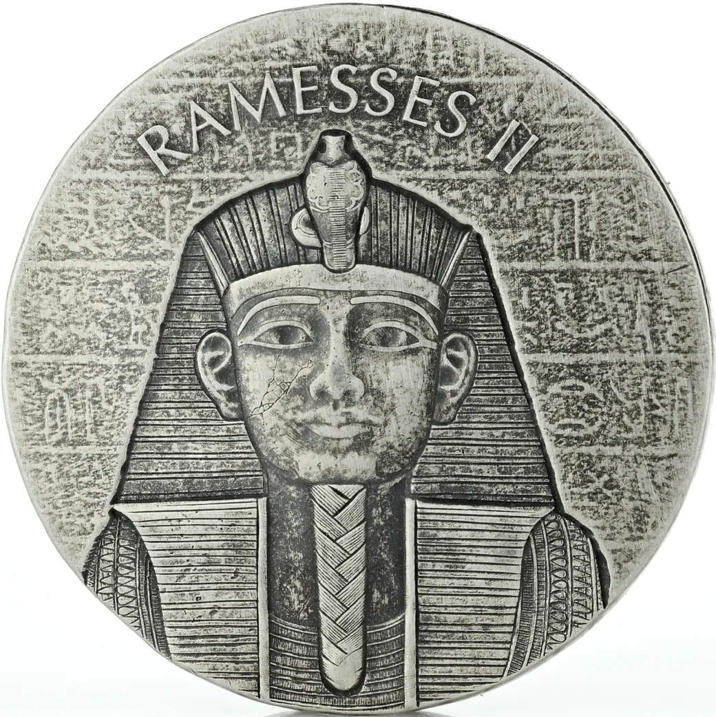 2 Unzen Silbermünze Republic of Tschad Ramses II 2017