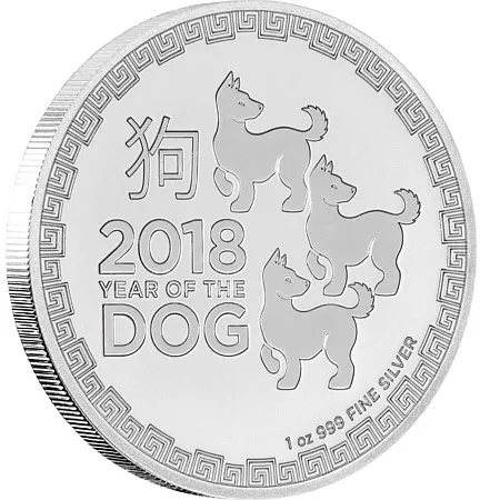 1 Unze Silbermünze Niue Hund 2018