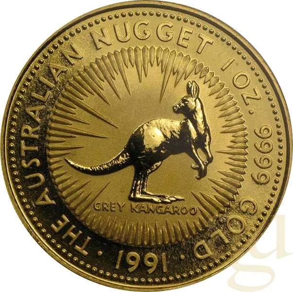 1 Unze Goldmünze Australien Känguru 1991