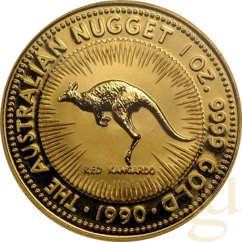 1 Unze Goldmünze Australien Känguru 1990