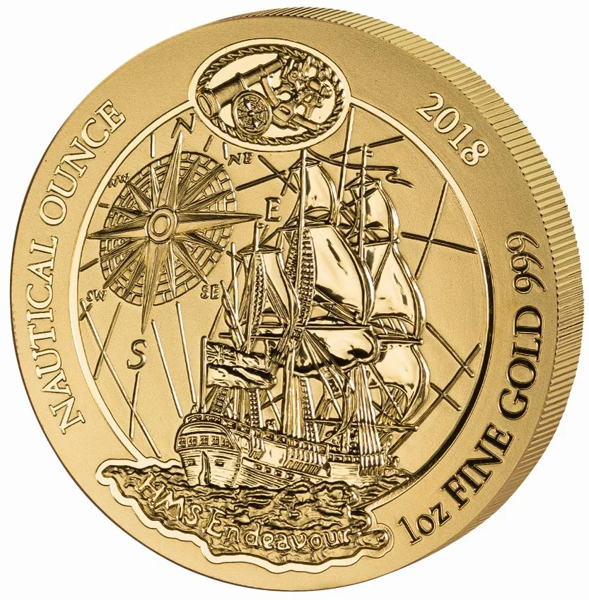 1 Unze Goldmünze Ruanda Nautical Serie - HMS Endeavour 2018