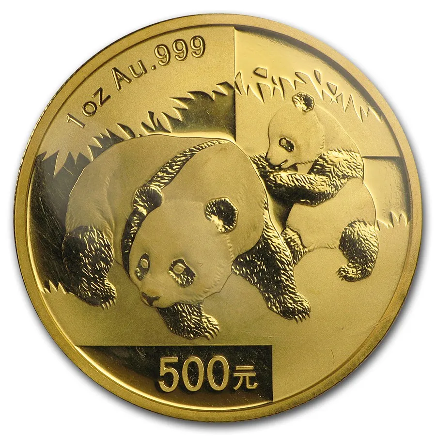 1/2 Unze Goldmünze China Panda 2008