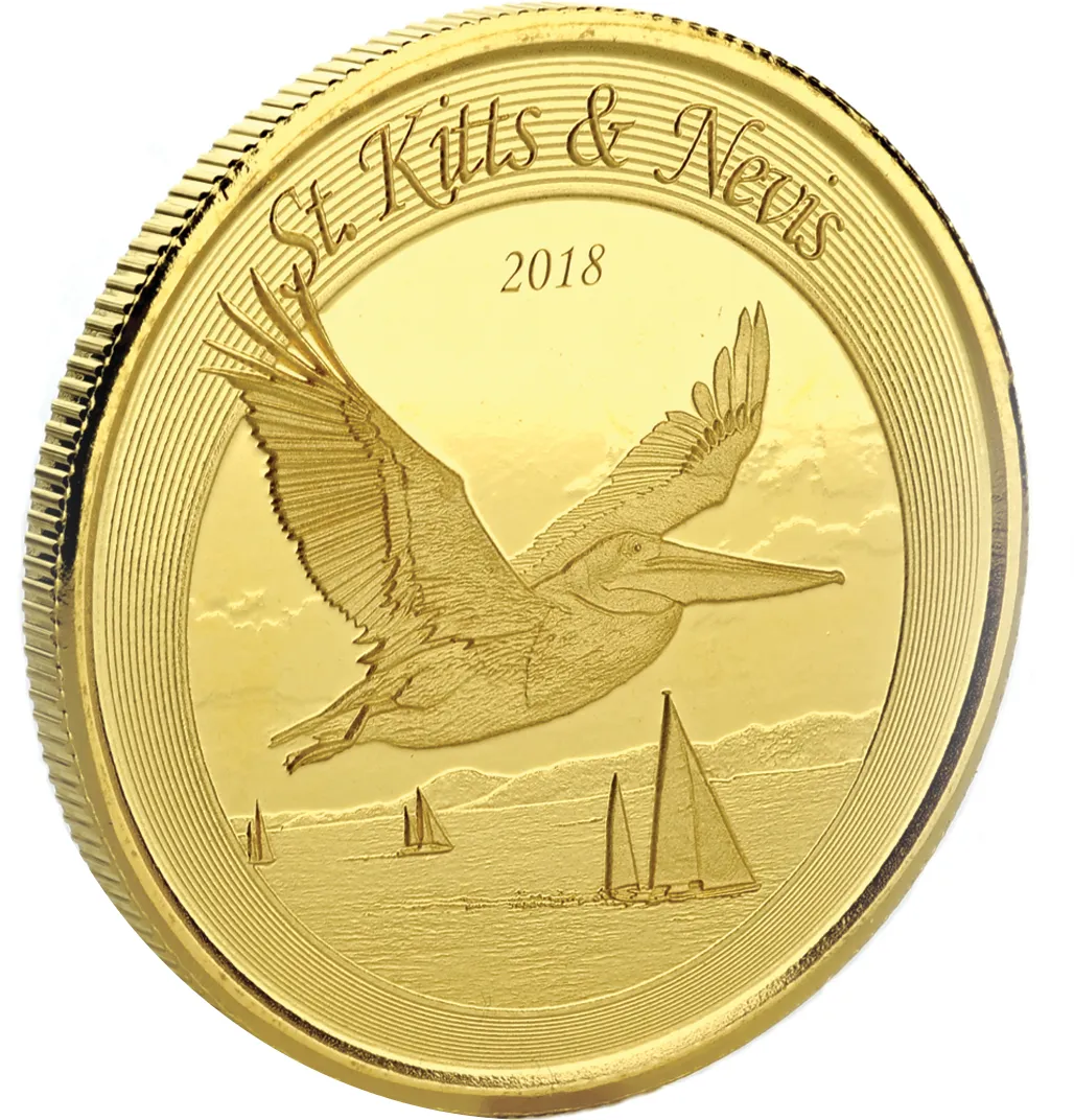 1 Unze Goldmünze EC8 St. Kitts & Nevis - Pelikan 2018