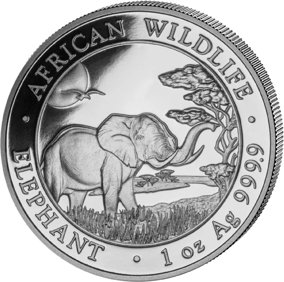 1 Unze Silbermünze Somalia Elefant 2019