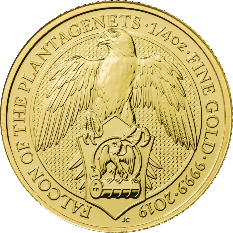 1/4 Unze Goldmünze Queens Beasts Falcon 2019
