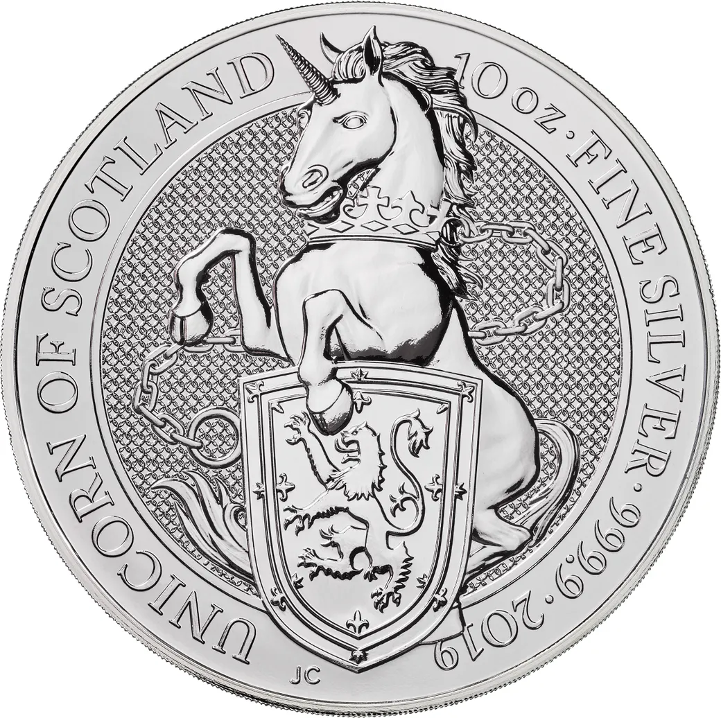 10 Unzen Silbermünze Queens Beasts Unicorn 2019