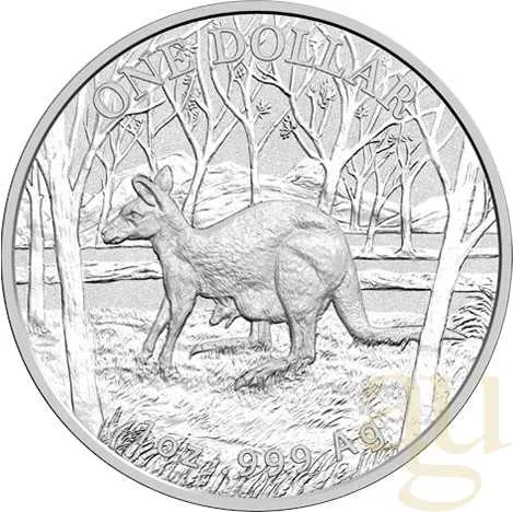 1 Unze Silbermünze Australien Känguru 2016 (RAM)