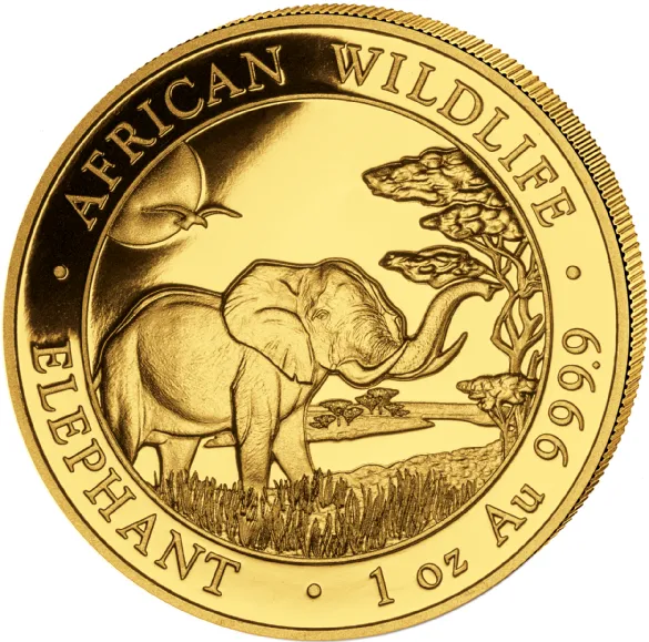 1 Unze Goldmünze Somalia Elefant 2019