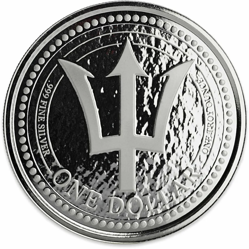 1 Unze Silbermünze Barbados Trident 2018