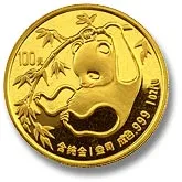 1/2 Unze Goldmünze China Panda 1985
