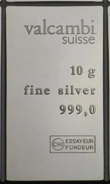 10 Gramm Silberbarren Valcambi