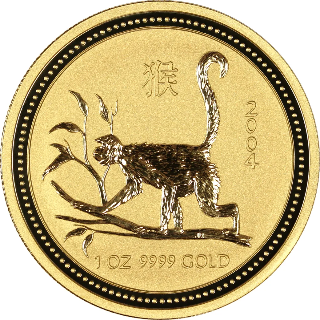 1/10 Unze Goldmünze Australien Lunar I Affe 2004