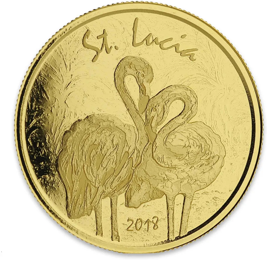 1 Unze Goldmünze EC8 St. Lucia - Flamingo 2018