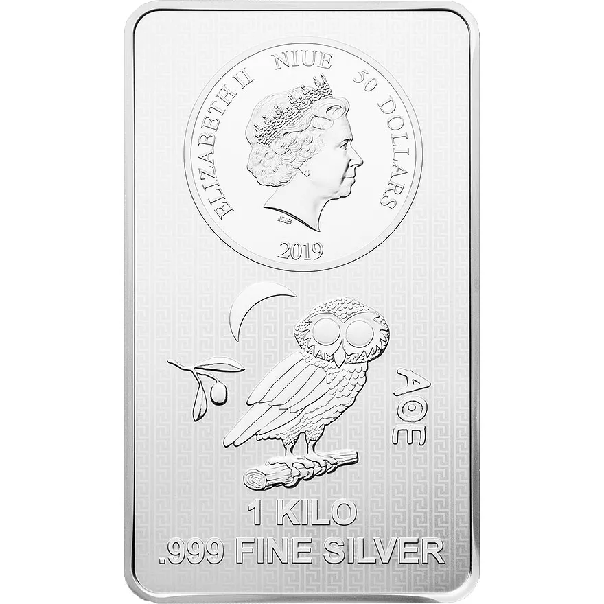 1 Kilogramm Silber Niue Eule von Athen Münzbarren