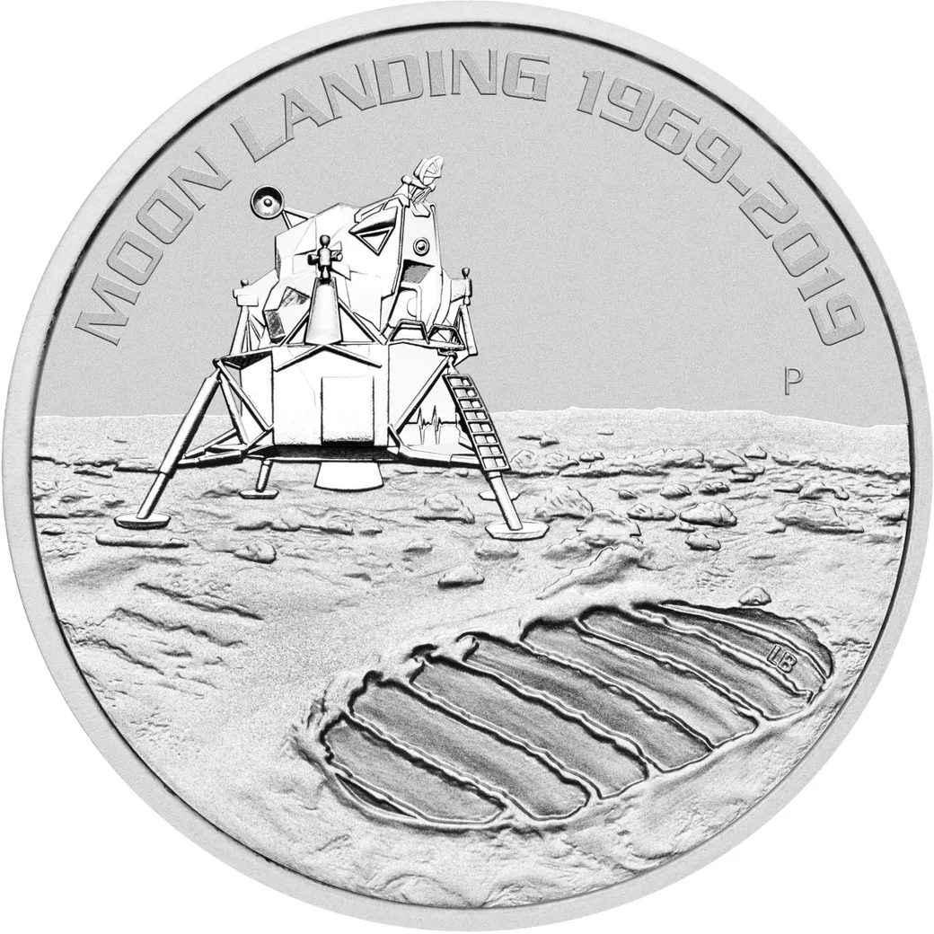 1 Unze Silbermünze Australien Apollo 11 - 50 Jahre Mondlandung 2019
