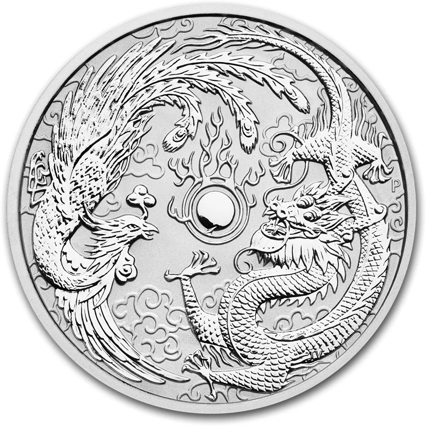 10 Unzen Silbermünze Australien Drache & Phönix 2019