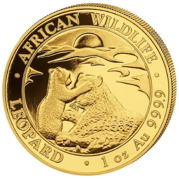 1 Unze Goldmünze Somalia African Wildlife Leopard 2019