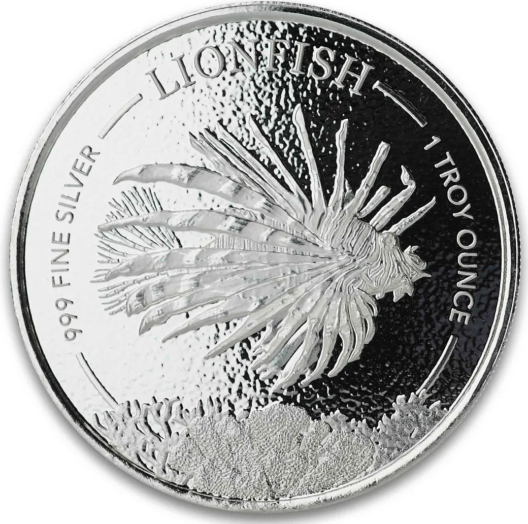 1 Unze Silbermünze Barbados Feuerfisch 2019