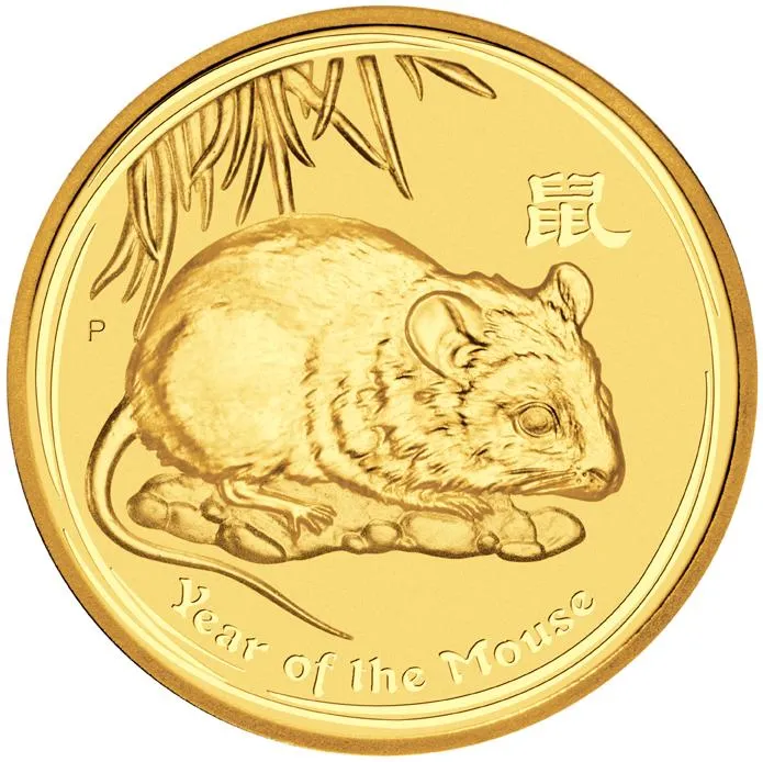 1 Unze Goldmünze Australien Lunar II Maus 2008