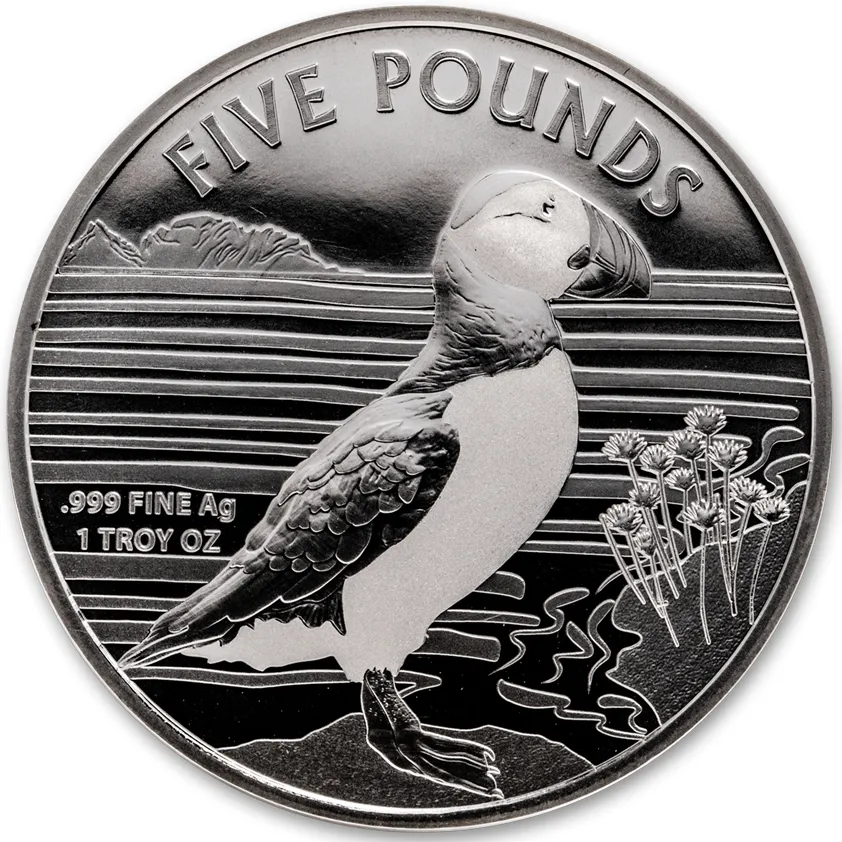 1 Unze Silbermünze Alderney Puffin - Papageitaucher 2019